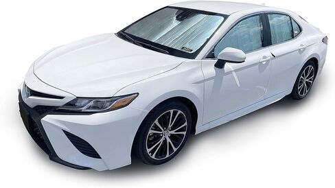 YelloPro Auto Custom Fit Car Front Windshield Reflective Sunshade Protector for 2018 2019 2020 2021 2022 2023 2024 Toyota Camry LE XLE Hybrid SE XSE Sedan Sun Shade Accessories, Made in USA in Kuwait