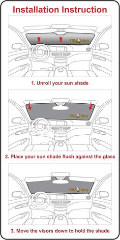 YelloPro Auto Custom Fit Car Front Windshield Reflective Sunshade Protector for 2018 2019 2020 2021 2022 2023 2024 Toyota Camry LE XLE Hybrid SE XSE Sedan Sun Shade Accessories, Made in USA in Kuwait