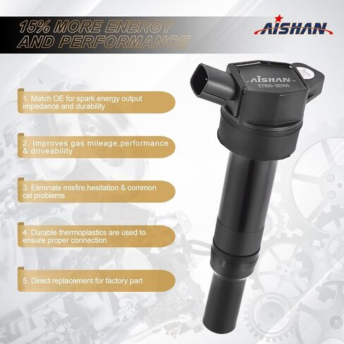 مجموعة من 4 ملفات إشعال متوافقة مع Hyundai Tucson Elantra KIA Soul Forte5 Forte Forte Koup 2.0L 1.8L L4 | استبدال # UF651 UF-651 273002E000 in Saudi Arabia