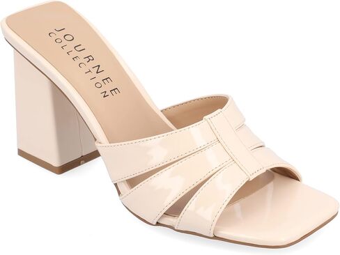 Journee Collection Womens Ellington Block-Heeled Sandal with Open Toe and Slip On Heel in Kuwait