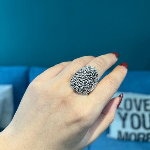 خواتم فضية عتيقة للنساء على طراز القبة، خاتم عتيق، خواتم الإبهام، هدايا مجوهرات in Kuwait