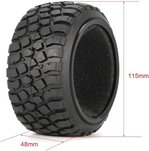 4 قطعة الإطارات المطاطية والبلاستيك Beadlock عجلات الحافات لشاحنة 1/10 RC دورة قصيرة Traxxas سلاش VKAR 10SC HPI RC نموذج قطع غيار السيارات in Kuwait