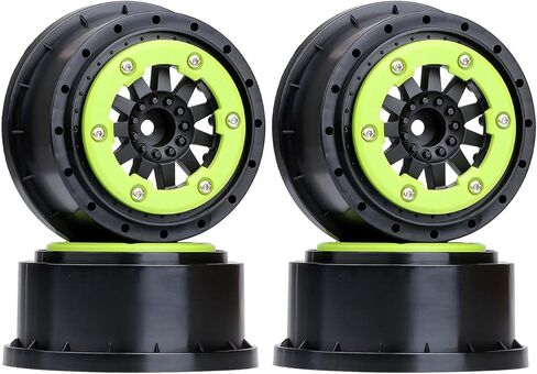 4 قطعة الإطارات المطاطية والبلاستيك Beadlock عجلات الحافات لشاحنة 1/10 RC دورة قصيرة Traxxas سلاش VKAR 10SC HPI RC نموذج قطع غيار السيارات in Kuwait