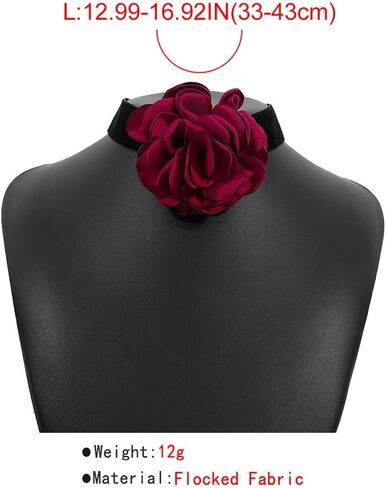 قلادة على شكل زهرة وردية قوطية باللون الأسود من المخمل للنساء والفتيات in Kuwait