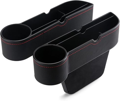 1PC Car Main Driver Car Seat Gap Filler Organizer with Cup Holder for Car Seat Gap Filler Multifunctional Automotive Seat Gap Filler Organizer (Black) in Saudi Arabia