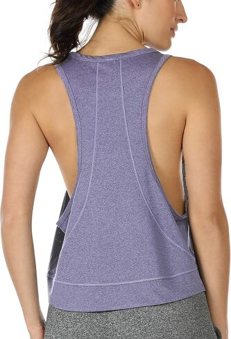 icyzone Cropped Workout Tops for Women, Athletic Yoga Gym Racerback Tank Tops, Running Exercise Shirts in Saudi Arabia