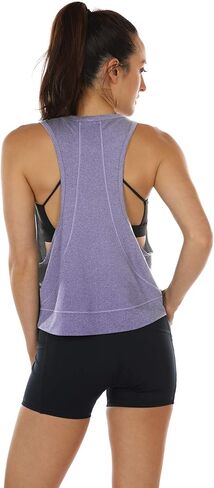 icyzone Cropped Workout Tops for Women, Athletic Yoga Gym Racerback Tank Tops, Running Exercise Shirts in Saudi Arabia