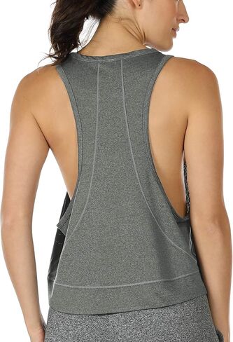 icyzone Cropped Workout Tops for Women, Athletic Yoga Gym Racerback Tank Tops, Running Exercise Shirts in Saudi Arabia