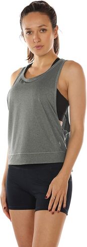 icyzone Cropped Workout Tops for Women, Athletic Yoga Gym Racerback Tank Tops, Running Exercise Shirts in Saudi Arabia
