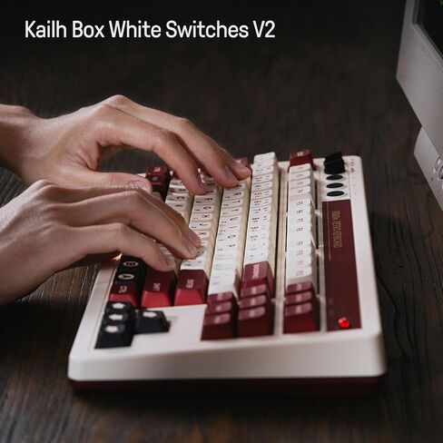 8Bitdo 87 Keys Retro Mechanical Keyboard Bluetooth/2.4G/USB-C، قابلة للتبديل السريع، أزرار مزدوجة قابلة للبرمجة للغاية، مقبض مستوى الصوت لنظام التشغيل Windows وAndroid - إصدار N in Saudi Arabia