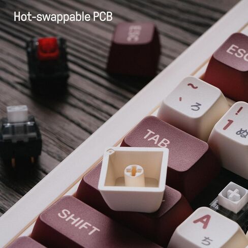 8Bitdo 87 Keys Retro Mechanical Keyboard Bluetooth/2.4G/USB-C، قابلة للتبديل السريع، أزرار مزدوجة قابلة للبرمجة للغاية، مقبض مستوى الصوت لنظام التشغيل Windows وAndroid - إصدار N in Saudi Arabia