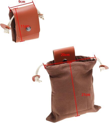 Leather Canvas Paneled Storage Bag Stowable Outdoor Leather Canvas Bag Jungle Foraging Bag Camping Storage Waist Pack Fruit Picking Drawstring Pouch in Saudi Arabia