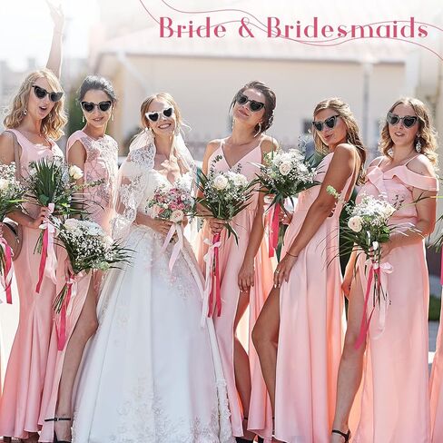 6 Pairs Bride Heart Rhinestone Sunglasses for Women Bachelorette Bridesmaid Glasses Wedding Favor Gifts in Kuwait