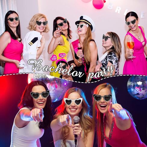 6 Pairs Bride Heart Rhinestone Sunglasses for Women Bachelorette Bridesmaid Glasses Wedding Favor Gifts in Kuwait