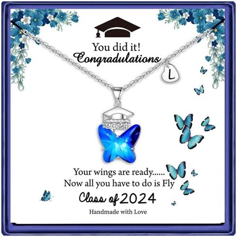 Inspirational Graduation Gifts for Her 2024, Inspirational Necklace with 2024 Graduation Grad Cap Spread Your Wings And Fly Butterfly Necklace Class of 2024 Graduation Gifts in Saudi Arabia