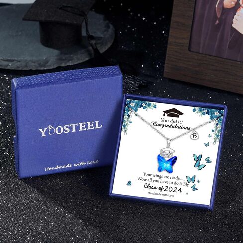 Inspirational Graduation Gifts for Her 2024, Inspirational Necklace with 2024 Graduation Grad Cap Spread Your Wings And Fly Butterfly Necklace Class of 2024 Graduation Gifts in Saudi Arabia