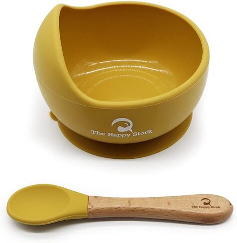 Silicone Suction Bowl and Spoon Set (Blossom) in Saudi Arabia