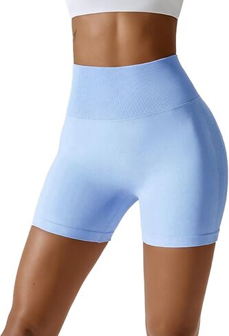 UONNOU سراويل نسائية مقاس 7 بوصات/5 بوصات/4 بوصات بدون خياطة عالية الخصر قابلة للتمدد لرفع المؤخرة والجري والصالة الرياضية والتمارين الرياضية واليوجا in Kuwait