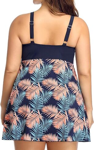 PERONA Women's Plus Size Swimdress One Piece Swimsuit Retro Print Swimwear Pin Up Bathing Suit in Saudi Arabia