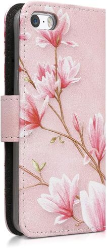 حافظة محفظة kwmobile متوافقة مع هاتف Apple iPhone SE (1.Gen 2016) / iPhone 5 / iPhone 5S للهاتف - Girl Tree Swing أسود/أبيض in Kuwait