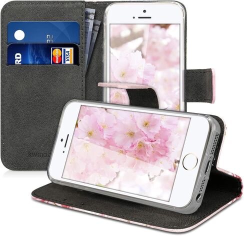 حافظة محفظة kwmobile متوافقة مع هاتف Apple iPhone SE (1.Gen 2016) / iPhone 5 / iPhone 5S للهاتف - Girl Tree Swing أسود/أبيض in Kuwait