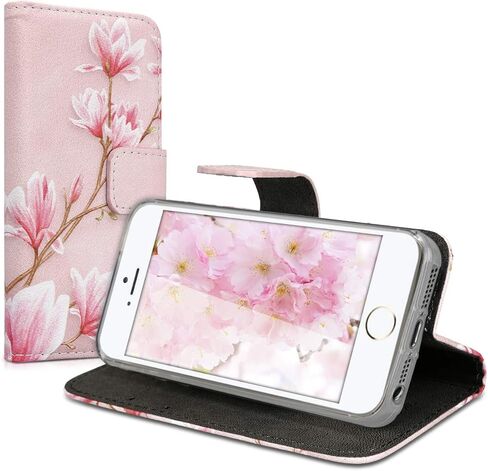 حافظة محفظة kwmobile متوافقة مع هاتف Apple iPhone SE (1.Gen 2016) / iPhone 5 / iPhone 5S للهاتف - Girl Tree Swing أسود/أبيض in Kuwait