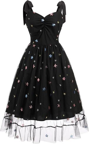 1950s Dresses for Women Vintage Off-Shoulder Neckline Puff Sleeve Hepburn Style Cocktail Rockabilly Swing Dress in Saudi Arabia