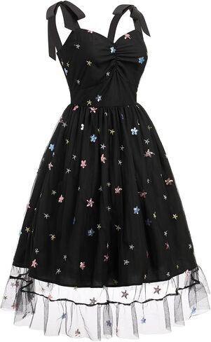 1950s Dresses for Women Vintage Off-Shoulder Neckline Puff Sleeve Hepburn Style Cocktail Rockabilly Swing Dress in Saudi Arabia