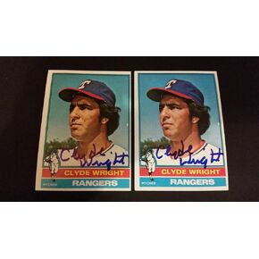 Clyde Wright Rangers 1976 Topps #559 Angels وقعت توقيعه الأصيل FB15 - بطاقات البيسبول الموقعة in Kuwait