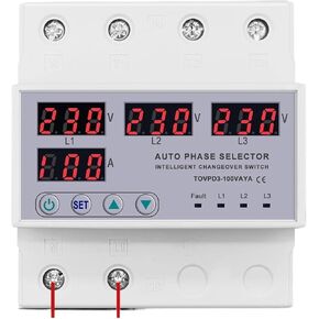 100A 3 Phase 3P+N DIN Rail Phase محدد قابلة للتعديل وتحت الجهد حماية حماية الحامي in Kuwait