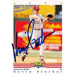 Kevin Stocker بطاقة البيسبول التي تم توقيعها (Clearwater Phillies) 1992 كلاسيكي أفضل صاعد #76 - بطاقات موقعة للبيسبول in Saudi Arabia