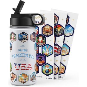 Kids Water Bottle 16 oz with Straw, Stainless Steel Insulated Metal Leak-Proof Vacuum Water Bottle with Straw Lid for Boys and Girls (Indigo) in Saudi Arabia
