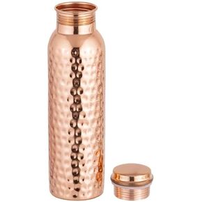 Copper Water Bottle - 34 Oz Extra Large - A Hammered Ayurvedic Pure Copper Vessel For Drinking - Drink More Water, Lower Your Sugar Intake And Enjoy The Health Benefits Immediately in Saudi Arabia