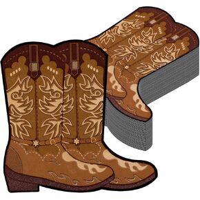 50 PCS Cowboy Boot Napkins - زخارف الحفلات الغربية ، وايلد كاورز رعاة البقر المناديل على شكل دش الطفل ، روديو ، غداء عيد الميلاد ، ديكور مائدة عشاء ، لحزب لصالح in Kuwait