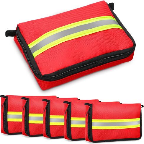 6 Pcs Mini First Aid Kit Empty Bag 5.91 x 3.94 x 1.57 Inch Travel First Aid Kit Pouch Bag with Reflecting Strips Zippered for Emergency Car Home Office Kitchen Sport Outdoors Camping Hiking in Saudi Arabia