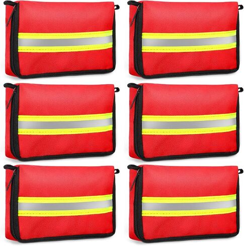 6 Pcs Mini First Aid Kit Empty Bag 5.91 x 3.94 x 1.57 Inch Travel First Aid Kit Pouch Bag with Reflecting Strips Zippered for Emergency Car Home Office Kitchen Sport Outdoors Camping Hiking in Saudi Arabia