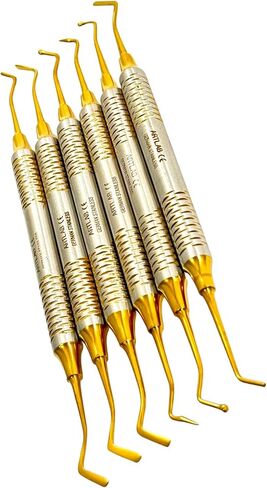 6pcs Titanium Light Wight German Dental Spatula Probe Scaler Composite Filling Instrum in Saudi Arabia