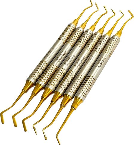 6pcs Titanium Light Wight German Dental Spatula Probe Scaler Composite Filling Instrum in Saudi Arabia