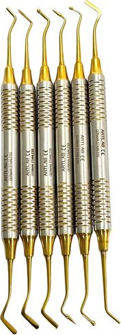6pcs Titanium Light Wight German Dental Spatula Probe Scaler Composite Filling Instrum in Saudi Arabia