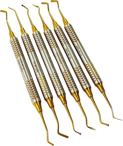 6pcs Titanium Light Wight German Dental Spatula Probe Scaler Composite Filling Instrum in Saudi Arabia