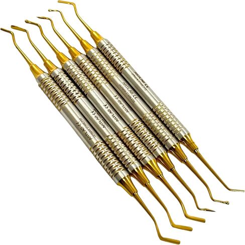 6pcs Titanium Light Wight German Dental Spatula Probe Scaler Composite Filling Instrum in Saudi Arabia