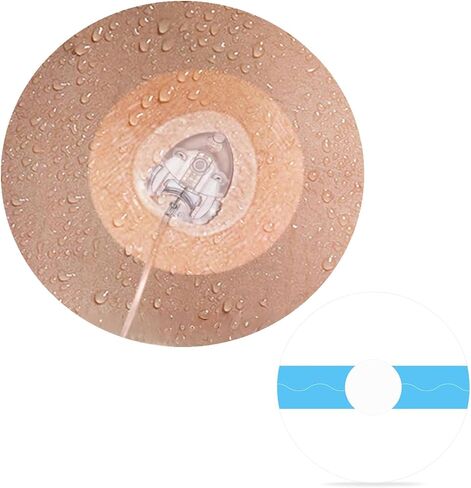 30 Pcs Waterproof Infusion Site CGM Adhesive Patches for Medtronic 780G/770G, Tandem t:Slim X2/ Mobi - Hypoallergenic Sensor Adhesive Tape with 0.8" Hole, 14-Day Wear, Pre-Cut Breathable Clear Patch in Saudi Arabia