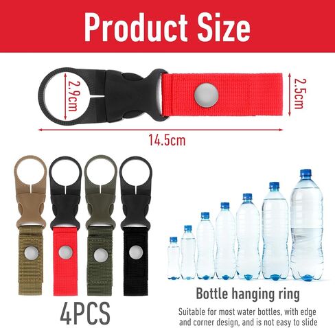 4 Pcs Bottle Buckle Clip Carabiner Hanging Buckle Portable Water Bottles Rings Holder Keychain Mineral Water Bottle Clip for Outdoor Camping Hiking Traveling in Saudi Arabia