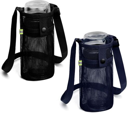 Extra Large Water Bottle Holder with Strap Crossbody Water Bottle Carrier Water Bottle Sling Portable Water Bottle Sleeve with Pocket for Hiking, Gym, Travel(Black/Grey) in Saudi Arabia