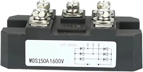 1PC MDS150A 3-Phase Diode Bridge Rectifier 150A Amp 1600V Copper 150 Celsius 80x40x33mm Metal Case Diode Bridge Control in Kuwait