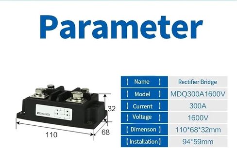 1PC مرحلة واحدة تصحيح الوحدة النمطية MDQ300A 1600V كبيرة تصحيح جسر كومة لوحة اللحام in Saudi Arabia