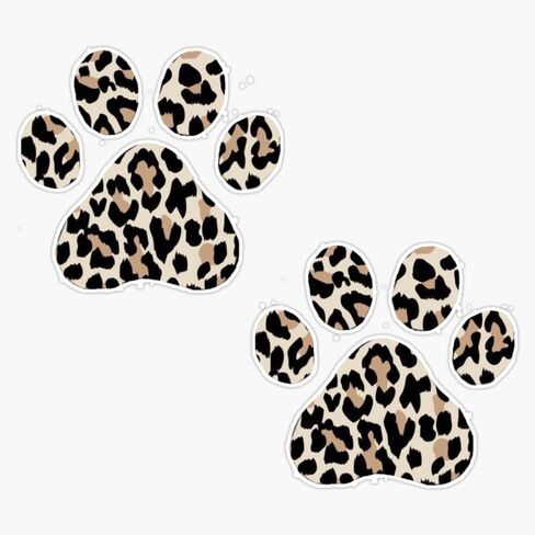 Cheetah Print Paws Sticker Vinyl Waterproof Sticker Decal Car Laptop Wall Window Bumper Sticker 5" in Saudi Arabia