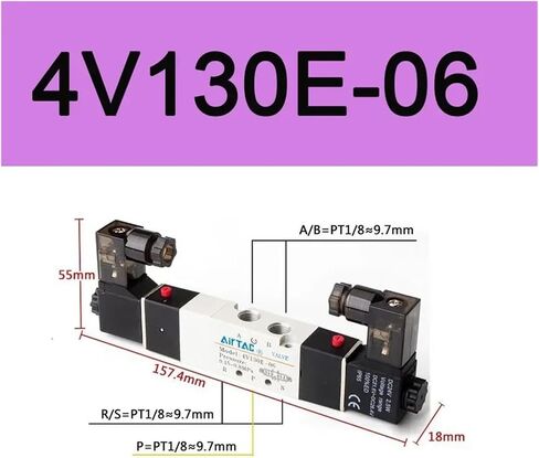 1PCS 4V130C-06 4V230C-08 4V330C-10 صمام الملف اللولبي صمام الهواء ثلاث مواقع عكس الصمامات 12V 24V 110V 220V (4V130P-06 ، AC110) in Saudi Arabia