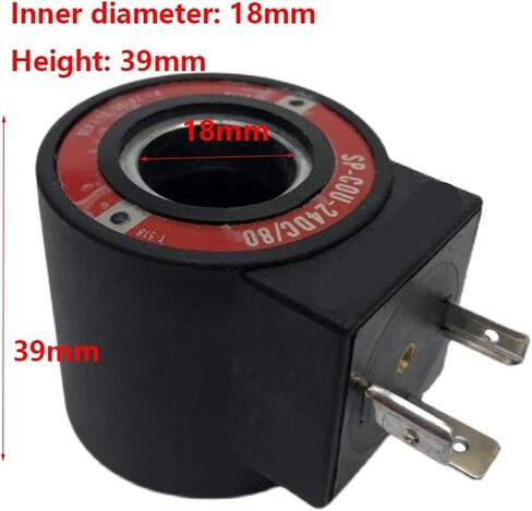 1pcs Solenoid Valve Coil SP-COU-24DC/80 SP-COU-12DC/80 Inner Diameter 18mm High 39mm(SP-COU-24DC-80) in Saudi Arabia