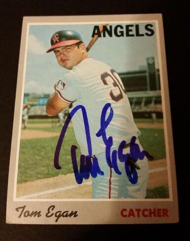 Tom Egan Angels 1970 Topps #4 Sox Authentic Signed Autograph JG2 - Autographed Baseball Cards in Saudi Arabia